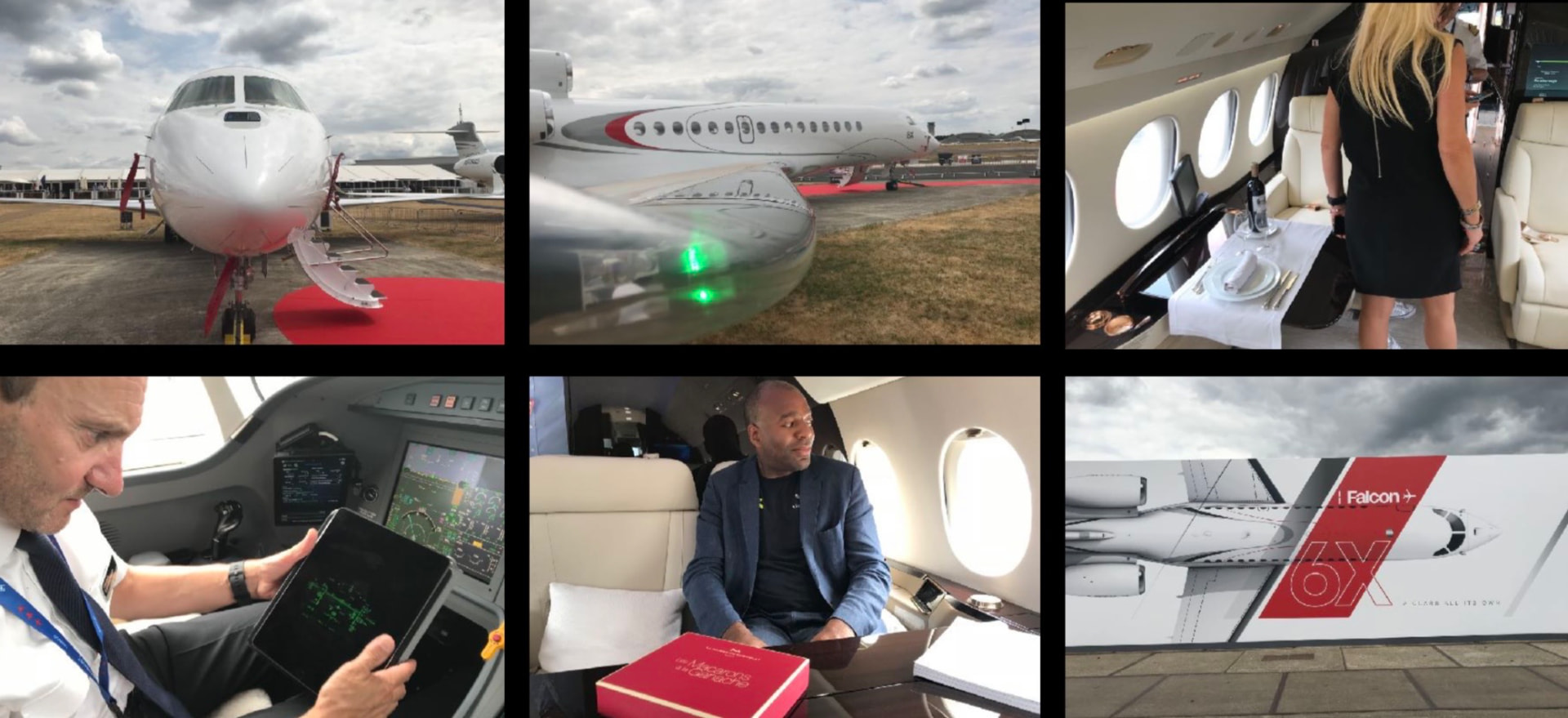 Dassault Falcon at Farnborough, cockpit, cabin and the 6X reveal