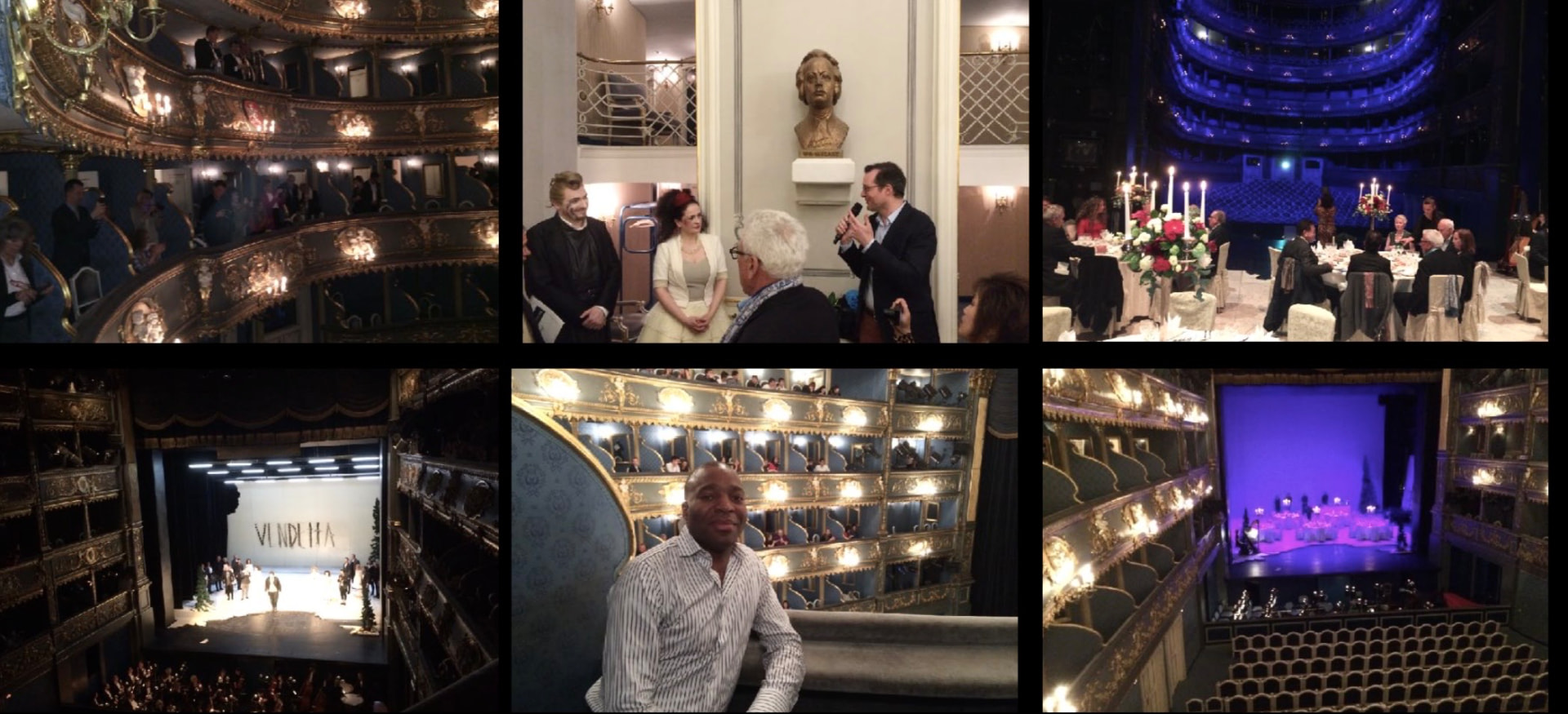 Prague Opera House, a runway on stage and dinner served after the performance