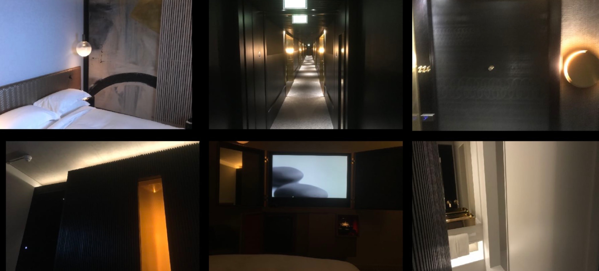 Nobu, London, the debut hotel read at night: corridor, key, room and bath