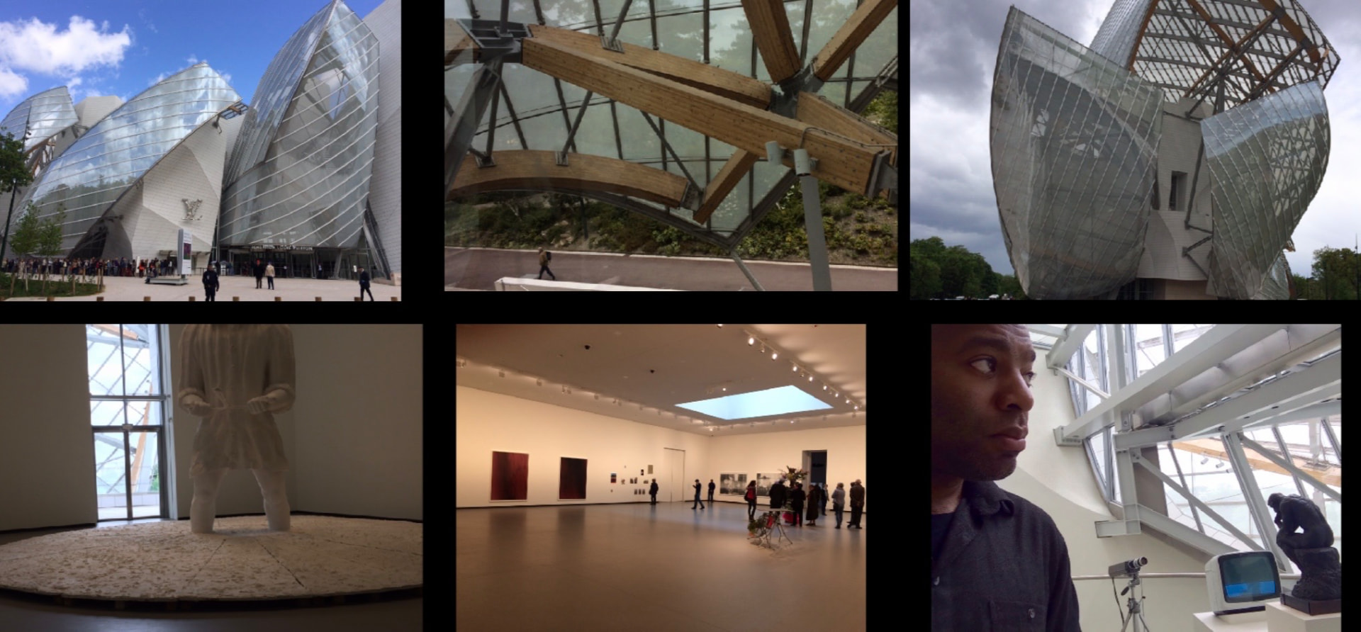 Fondation Louis Vuitton, Paris, the glass sails read from outside and within